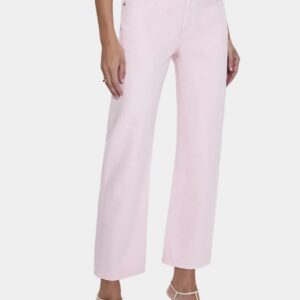 Pistola Lexi Mid Rise Bowed Straight Jeans in Blush