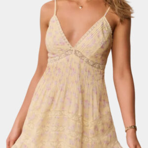Love Shack Fancy Alonna Dress in Lemon Spritz