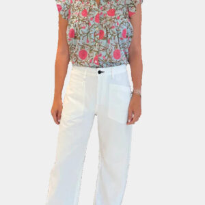 ASKK NY Twisted Barrel Jeans in Ivory